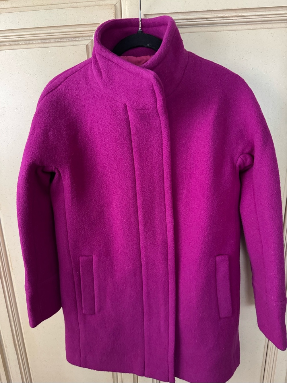 J. Crew Women's Bright Magenta Funnel Coat